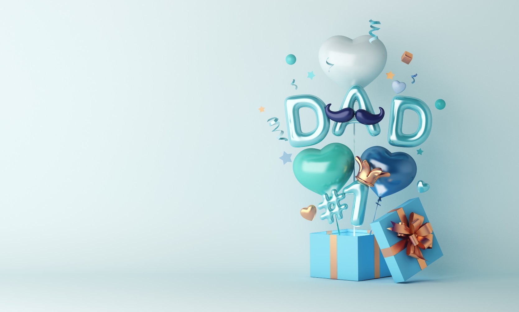 Gifts and balloons for Father's Day